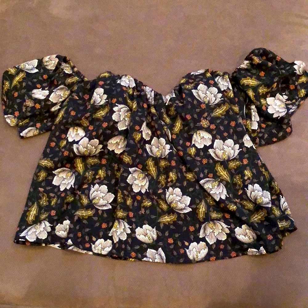 Off the shoulder floral blouse